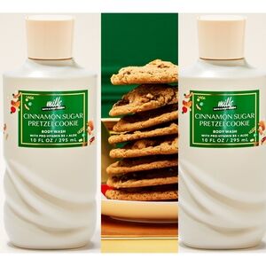 Bath & Body Works Milk Bar Cinnamon Sugar Pretzel Cookie Body Wash Set of 2 NEW